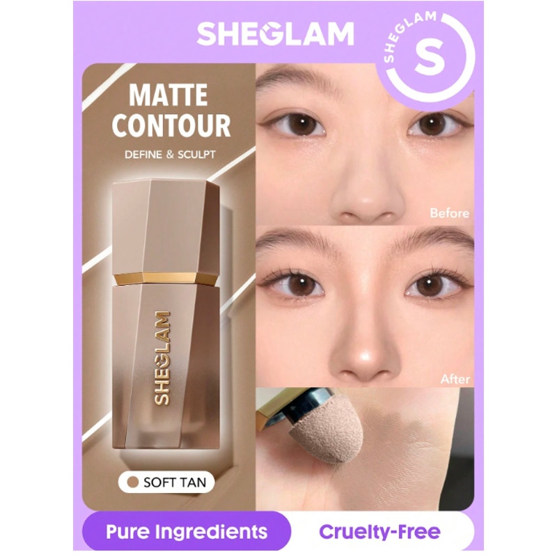 SHEGLAM Sun Sculpt Liquid Contour – Soft Tan | Hot Seller | Cream-to-Matte