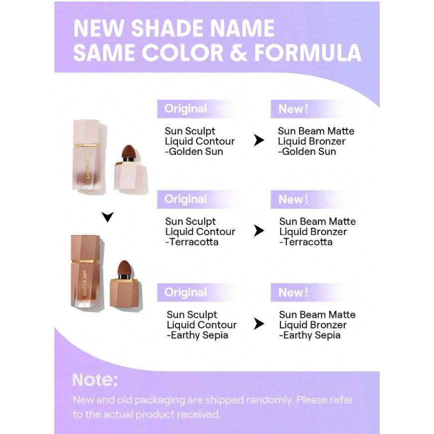 SHEGLAM Sun Beam Matte Liquid Bronzer – Golden Sun | Formerly Sun Sculpt Contour
