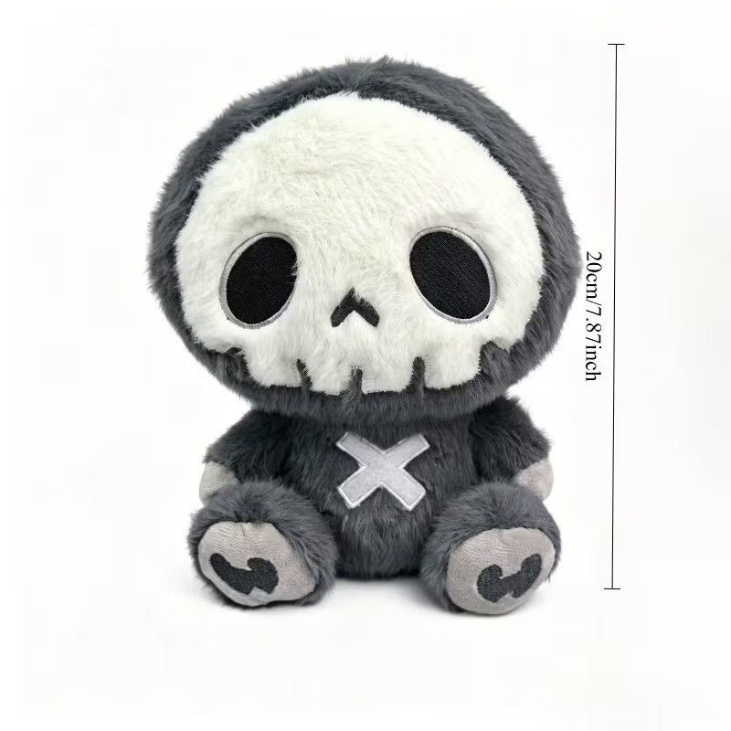 Cute Emo Goth Skull Anime Video Game Dungeon Grim Reaper Stuffed Animal Toy