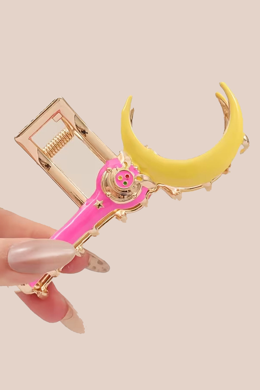 Cute METAL Pretty Girl Guardian Anime Manga Cosplay Magic Wand Hair Claw Clip