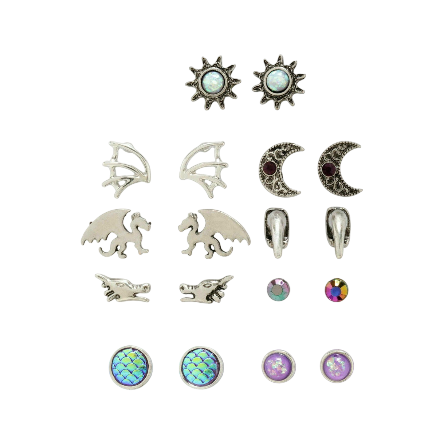 Blackheart Mystical Dragon Earrings 9 Pair Set