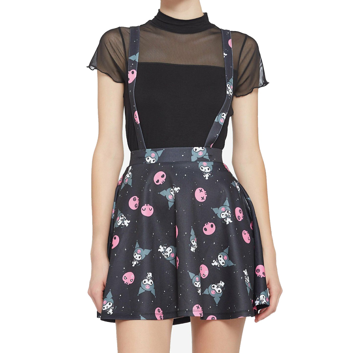 Sanrio Hello Kitty,My Melody X Kuromi Skull Suspender Skirt  S, M, L