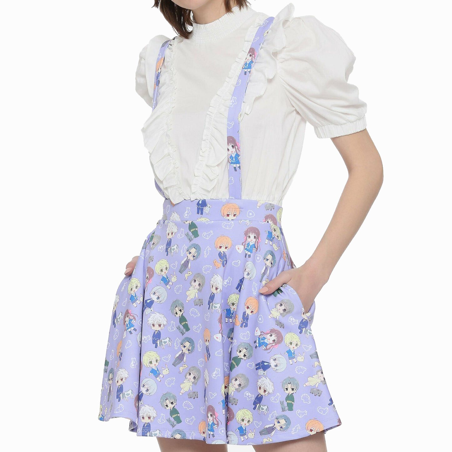 Fruits Basket Chibi Characters Lavender, lilac, pastel purple Suspender Skirt XS