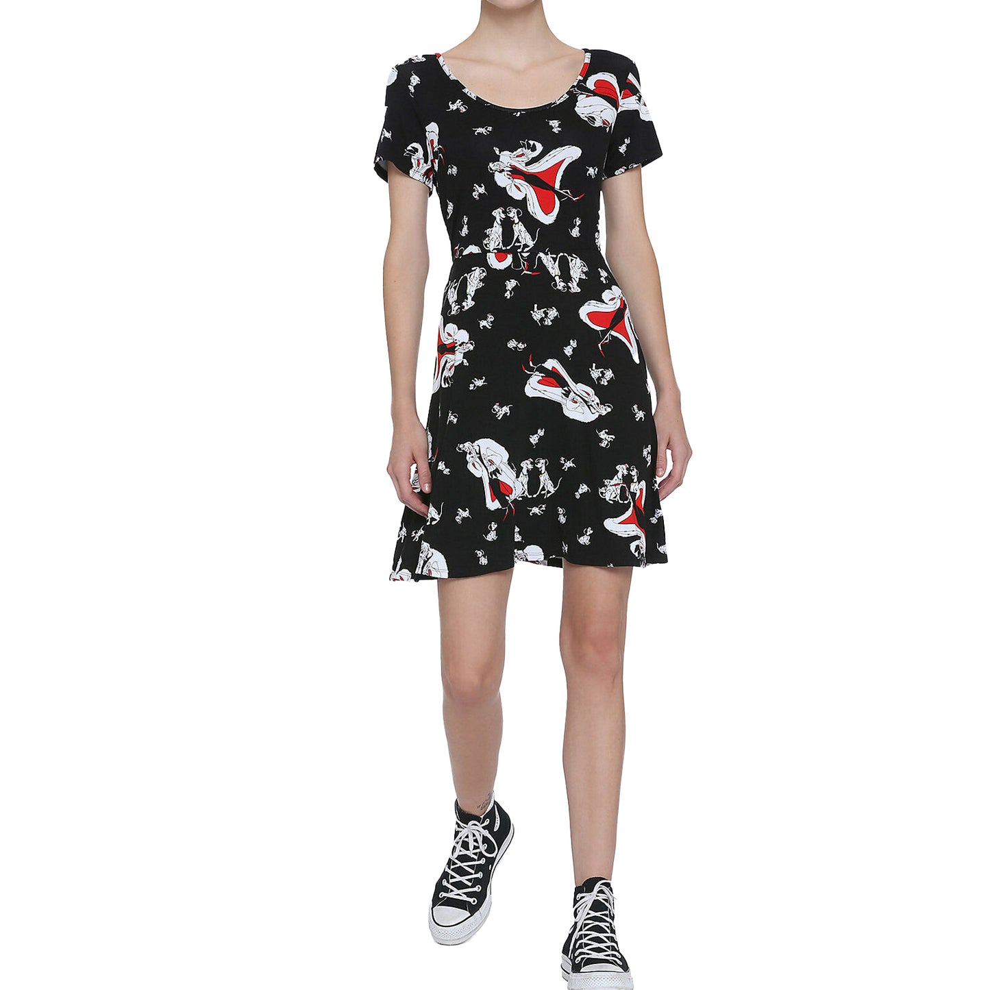 Disney 101 Dalmatians Cruella De Vil Black Dress with Lace Back XS, S, M, L