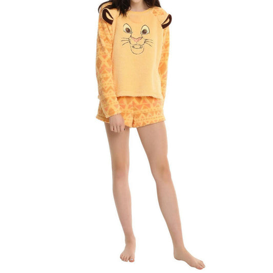 Disney Lion King Simba Fuzzy Pajama Set, Top and Shorts, sizes M, L