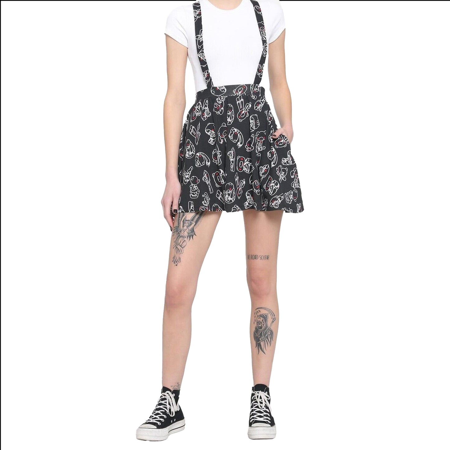 Goth Emo Gloomy Bear Suspender Skirt XS, S, M, L