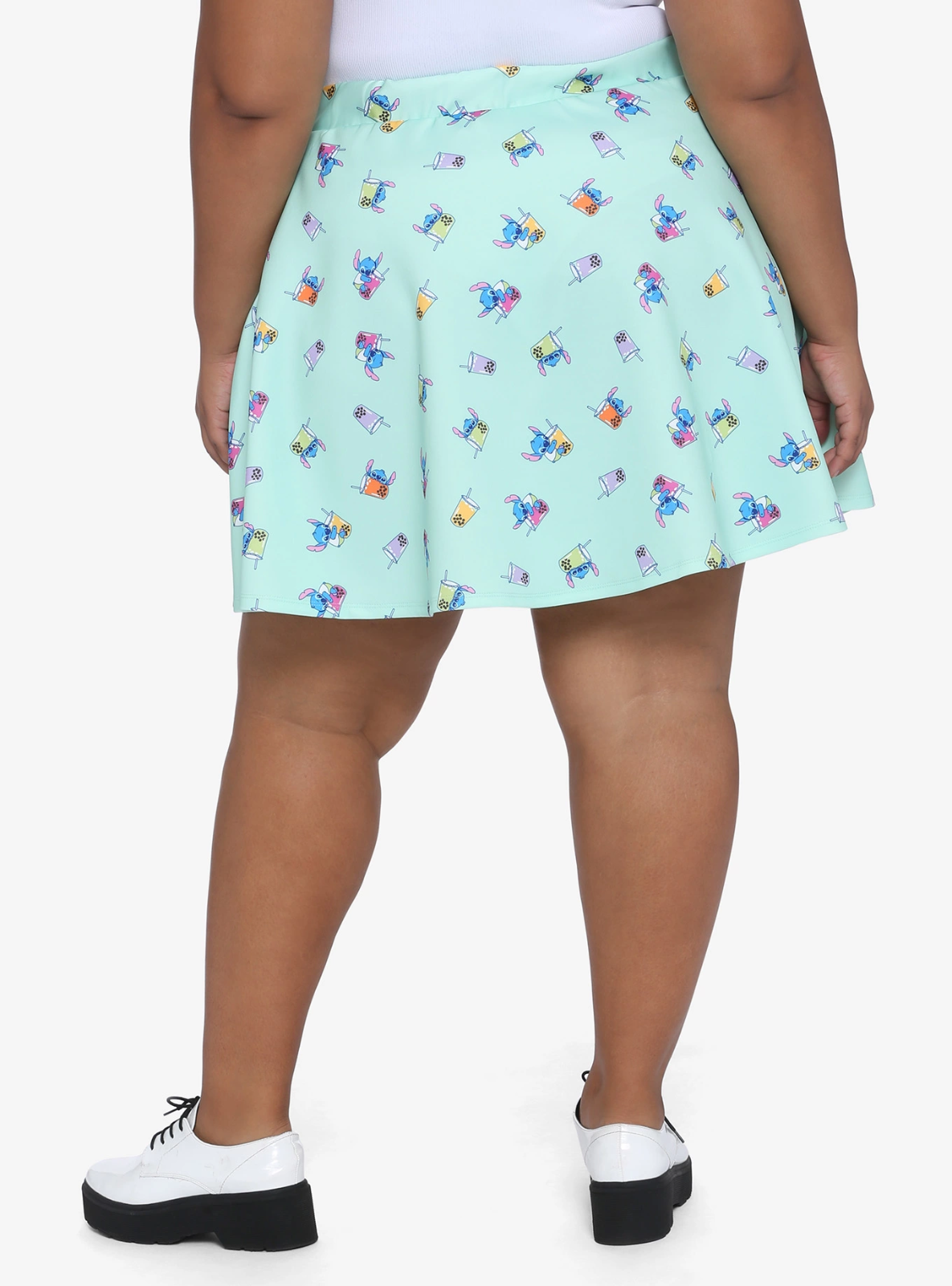 Disney Lilo and Stitch Pastel Mint Green Stitch Boba Plus Size Skirt