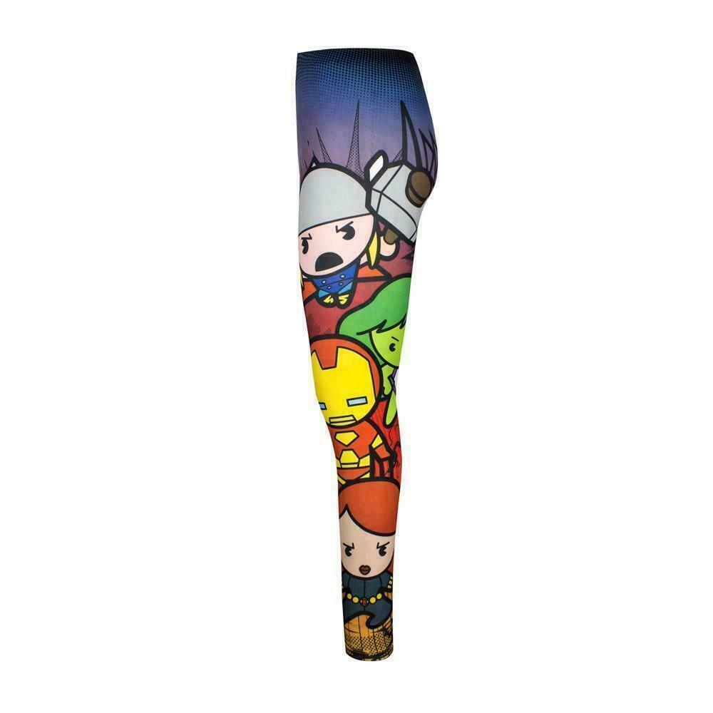 Chibi Marvel Leggings Avengers Official Licensed Deadpool Thor Comic S, M, L