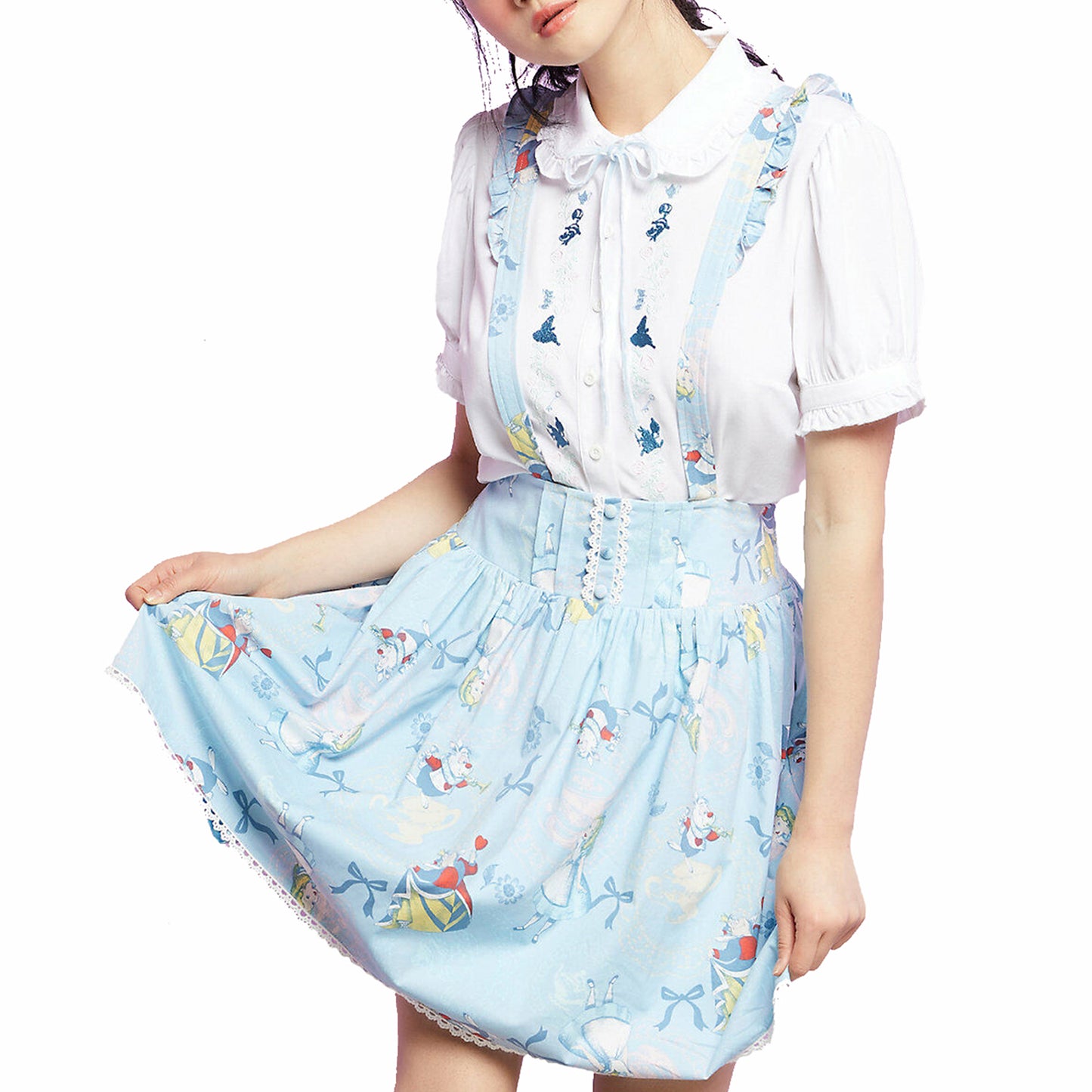 Disney Alice In Wonderland Baby Blue Suspender Skirt Size M, L, XL