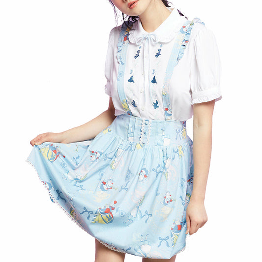 Disney Alice In Wonderland Baby Blue Suspender Skirt Size M, L, XL