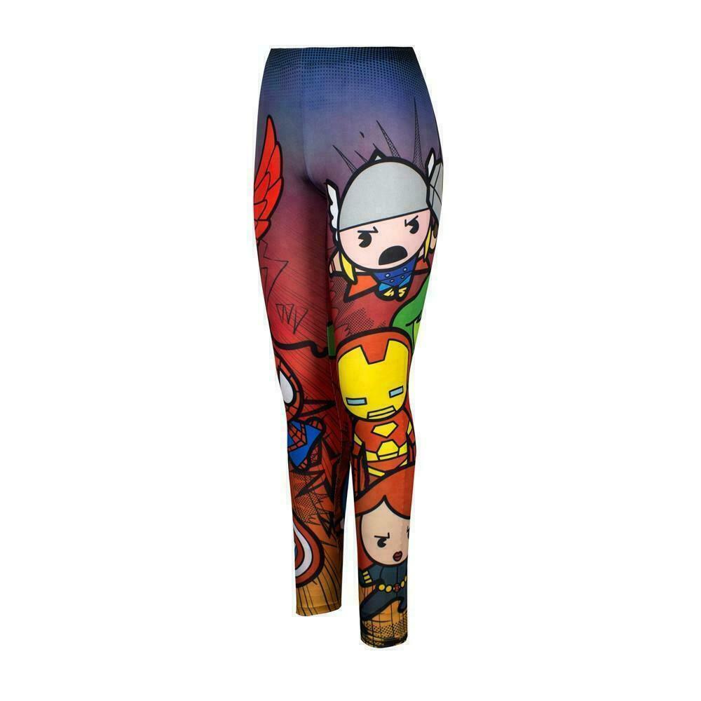 Chibi Marvel Leggings Avengers Official Licensed Deadpool Thor Comic S, M, L