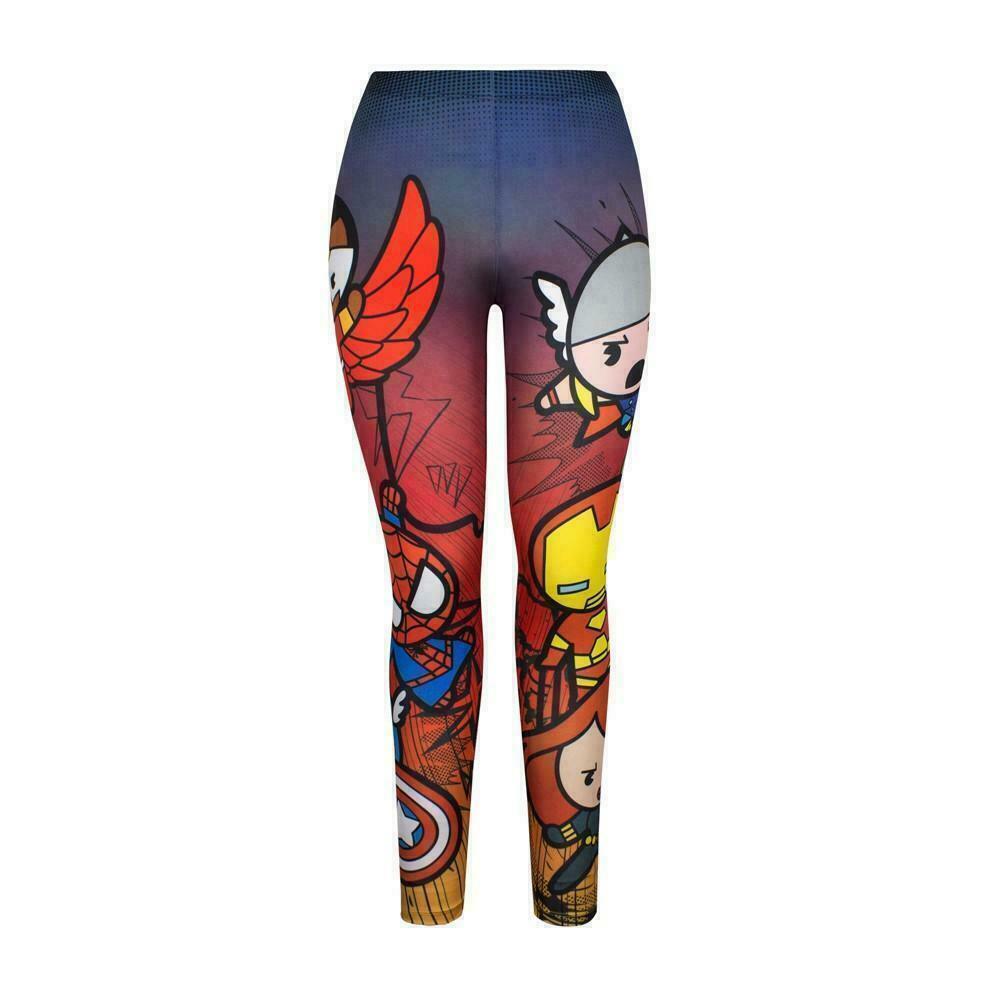 Chibi Marvel Leggings Avengers Official Licensed Deadpool Thor Comic S, M, L