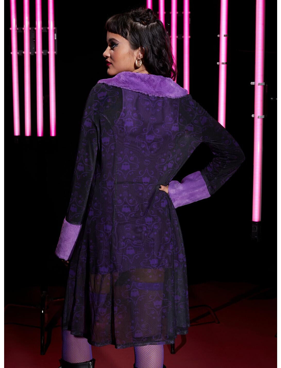 Mattel Monster High Clawdeen Purple Girls Sheer Duster Coat
