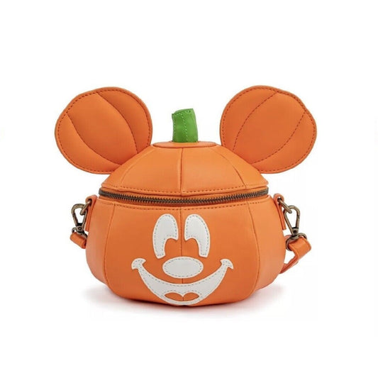 Disney Loungefly Mickey Jack-O-Lantern Pumpkin Glow in the Dark Crossbody Bag