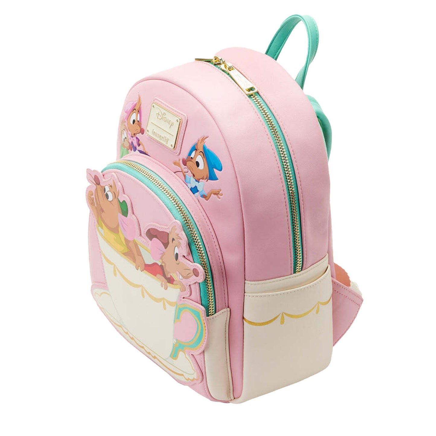 Disney Loungefly Cinderella Pink Gus and Jaq Mice Teacup Mini Backpack