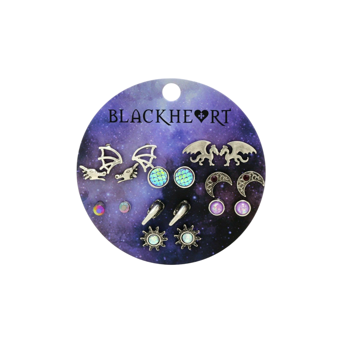 Blackheart Mystical Dragon Earrings 9 Pair Set