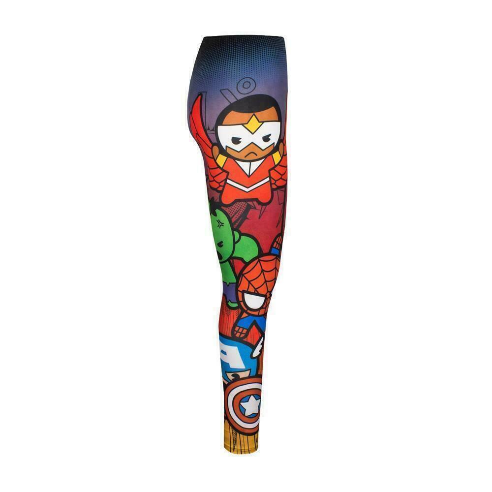 Chibi Marvel Leggings Avengers Official Licensed Deadpool Thor Comic S, M, L