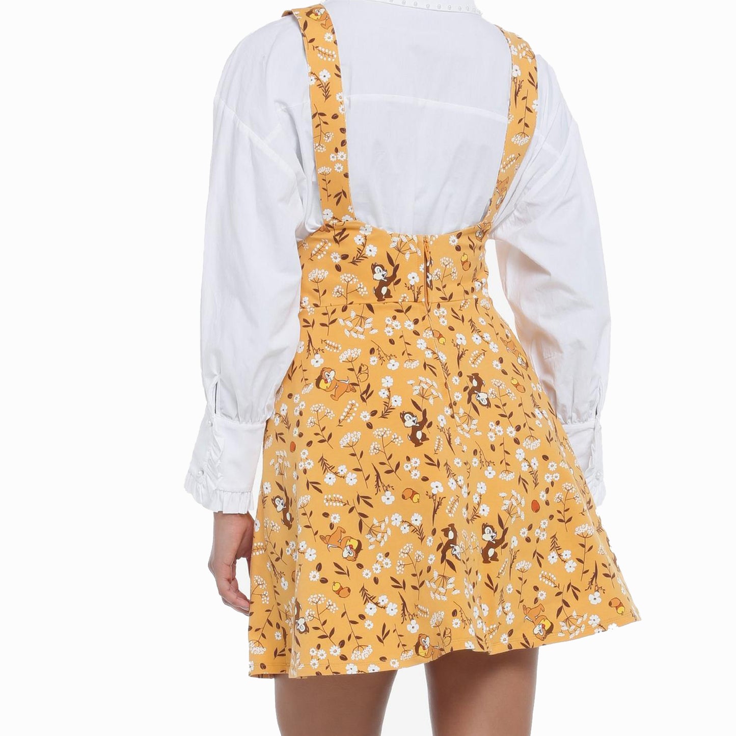 Disney Chip 'N' Dale Yellow Floral Disney bound Suspender Skirt XS, S, M, L, XL