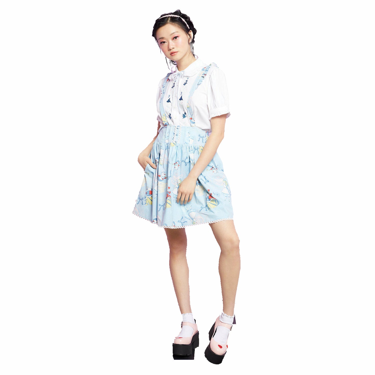 Disney Alice In Wonderland Baby Blue Suspender Skirt Size M, L, XL