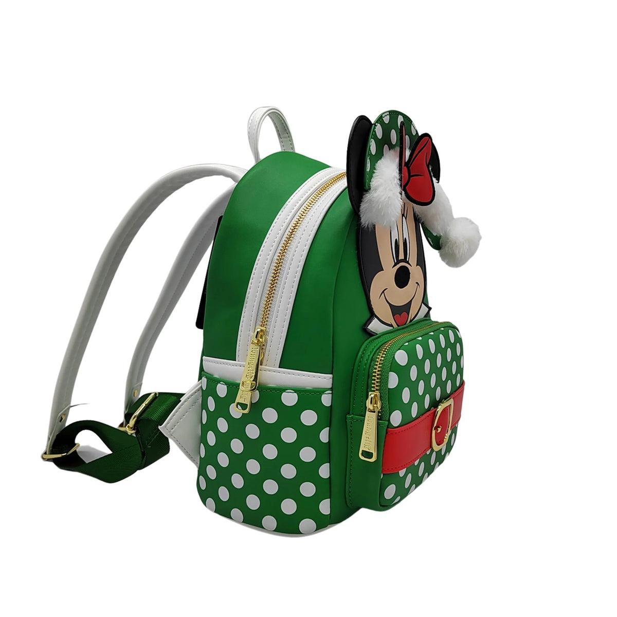 Loungefly Disney Christmas Holiday Polka Dot Elf Minnie Mouse Mini Backpack