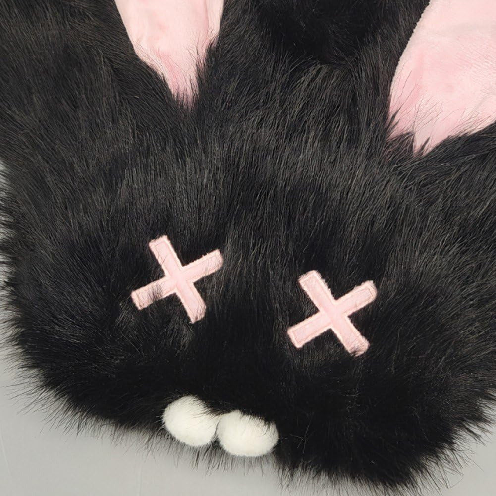 Goth Emo Punk Kawaii Bunny Rabbit Ears Fuzzy Furry Y2K Mini Backpack Bag