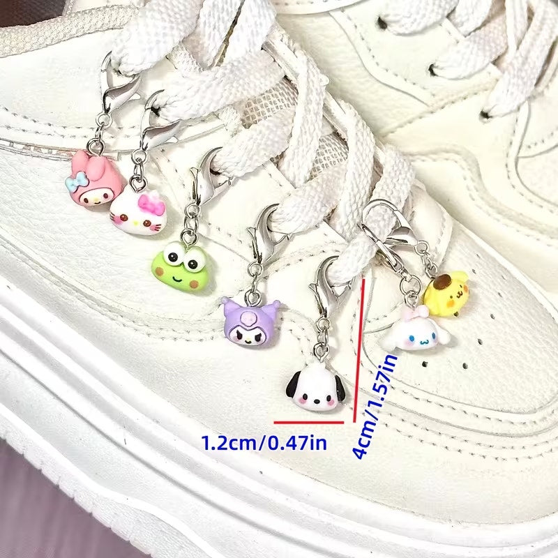 Sanrio 7pcs Shoe Charms Decoration Melody Kuromi for Sneakers, Boots, Shoelaces