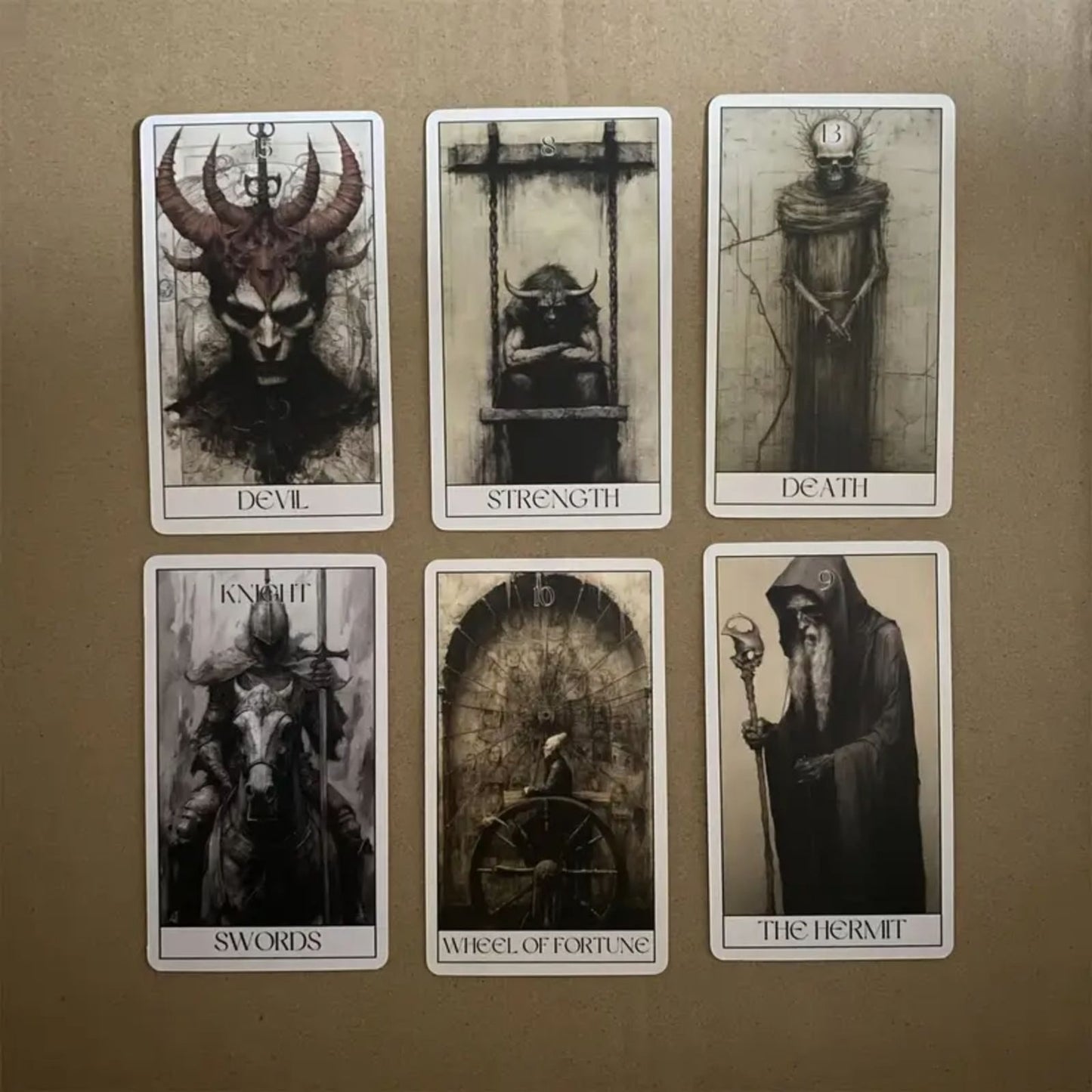 Dark Aesthetic Gothic Horror Movie Inspired Fantasy Tarot Cards Deck