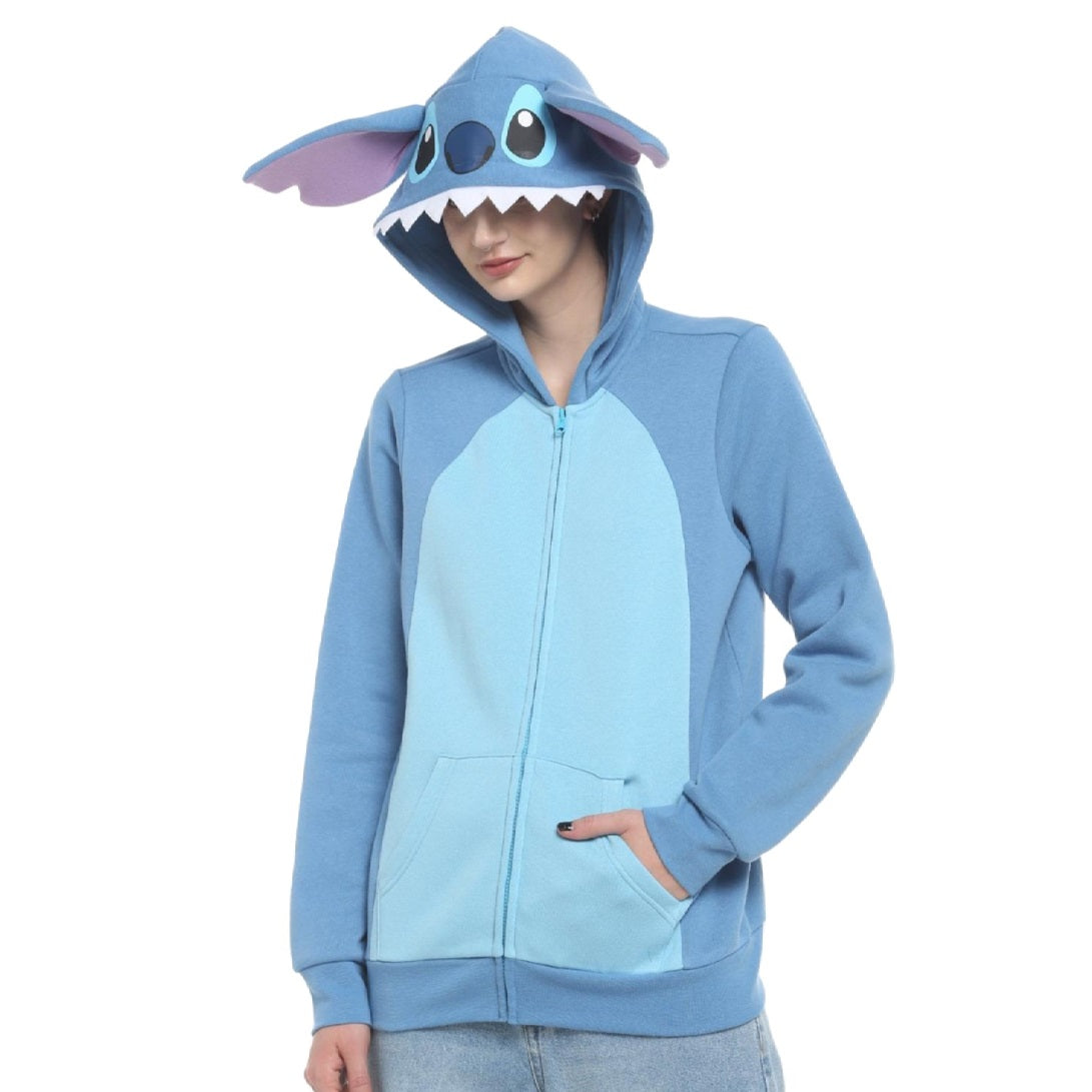 Disney Lilo & Stitch Ears Hood Blue Hoodie S, M, L, XL