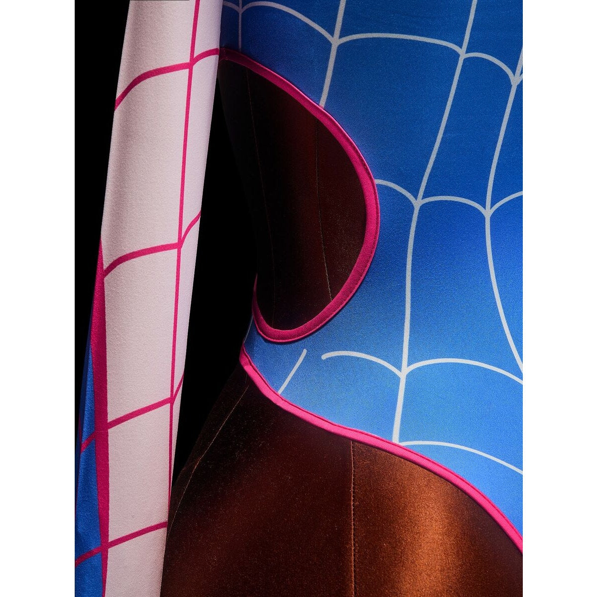 Spider Girl, Spider Woman, Blue & Pink Superhero Sexy Bodysuit Cosplay Outfit XS