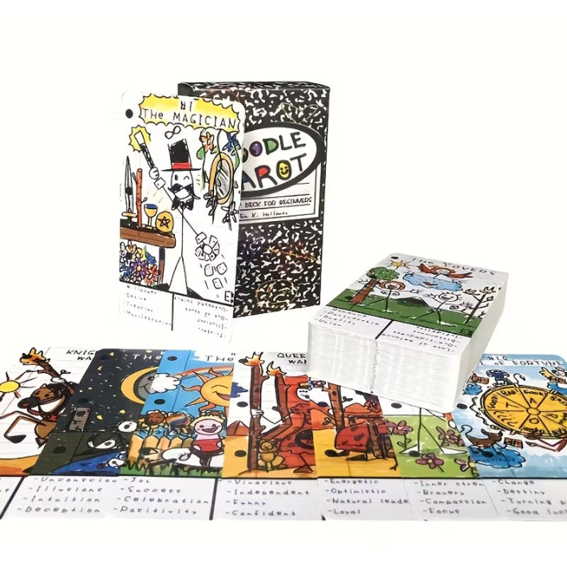Doodle Tarot Deck for Beginners – Illustrated Study Cards with Meanings