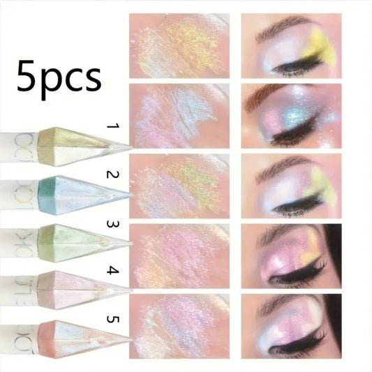 5pcs Holographic Rainbow Liquid Multichrome shimmer eyeshadow Set