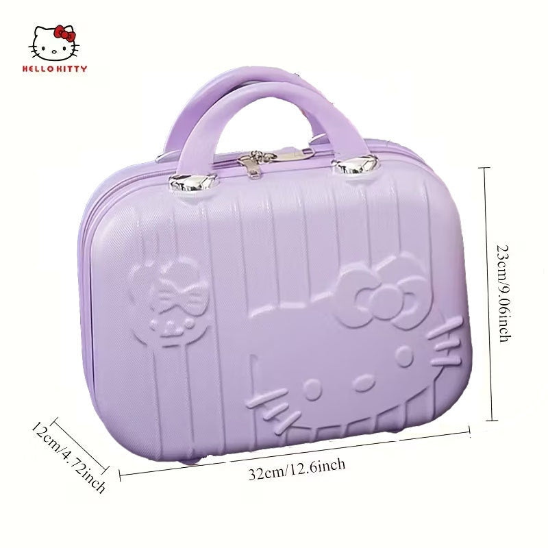 Sanrio Hello Kitty Mini Suitcase, Purse, Makeup Travel Bag Case - Purple