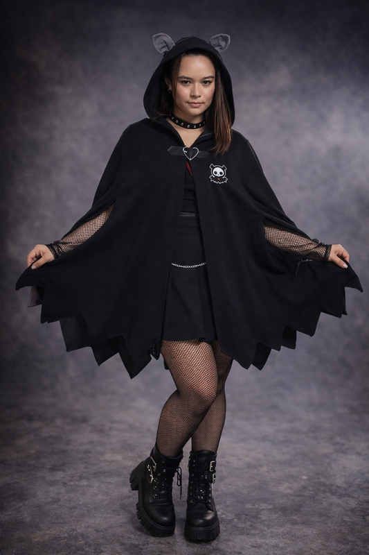Skelanimals Diego Bat Goth Emo Egirl Hooded Winged Cape
