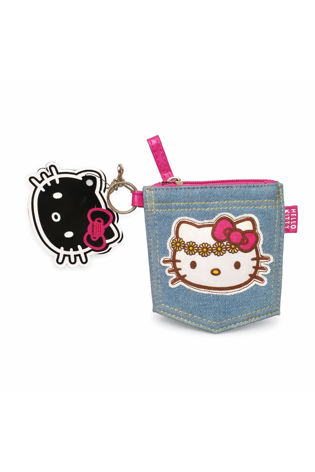 Loungefly Sanrio OG HEART LOGO TAG Hello Kitty Denim Pocket Coin Purse