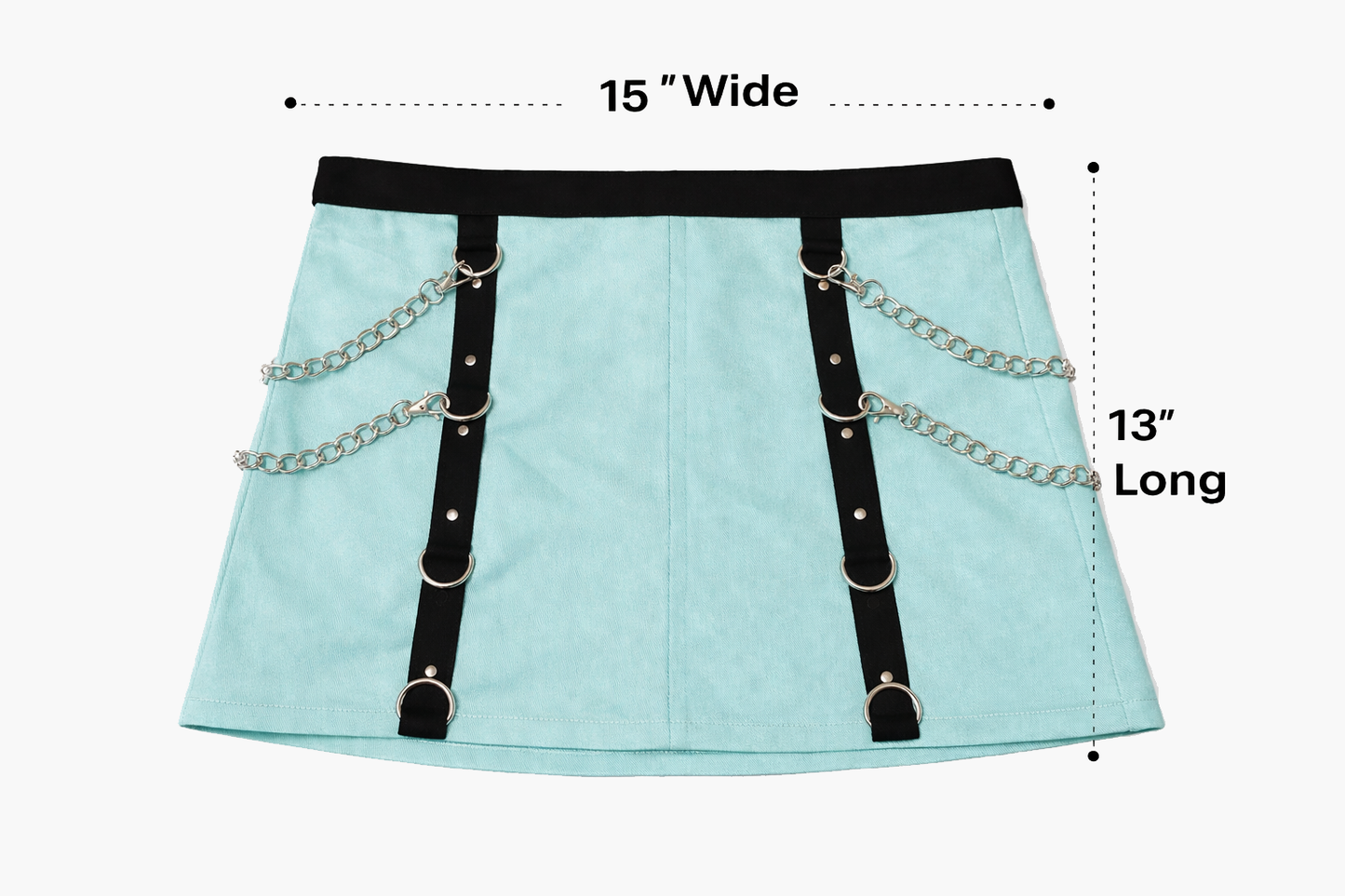 Dolls Kill Current Mood Emo Harlequin Dreams Mint Chain Mini Skirt