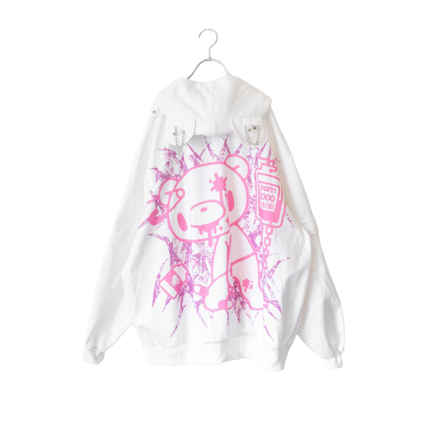 Gloomy Bear Punk White Hoodie