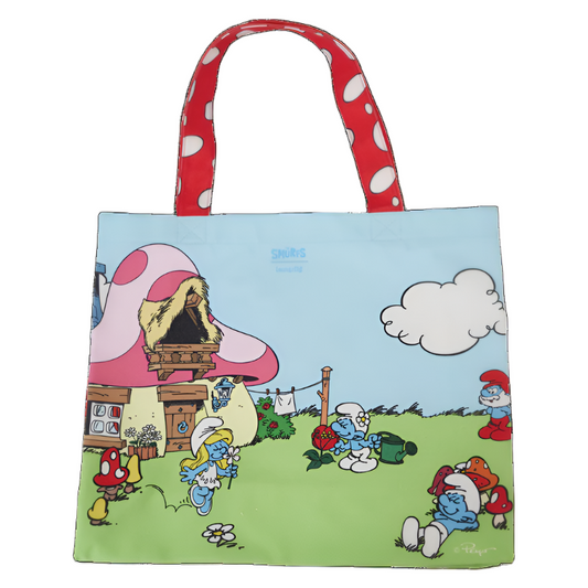 Loungefly The Smurfs Village Life Canvas Tote Bag