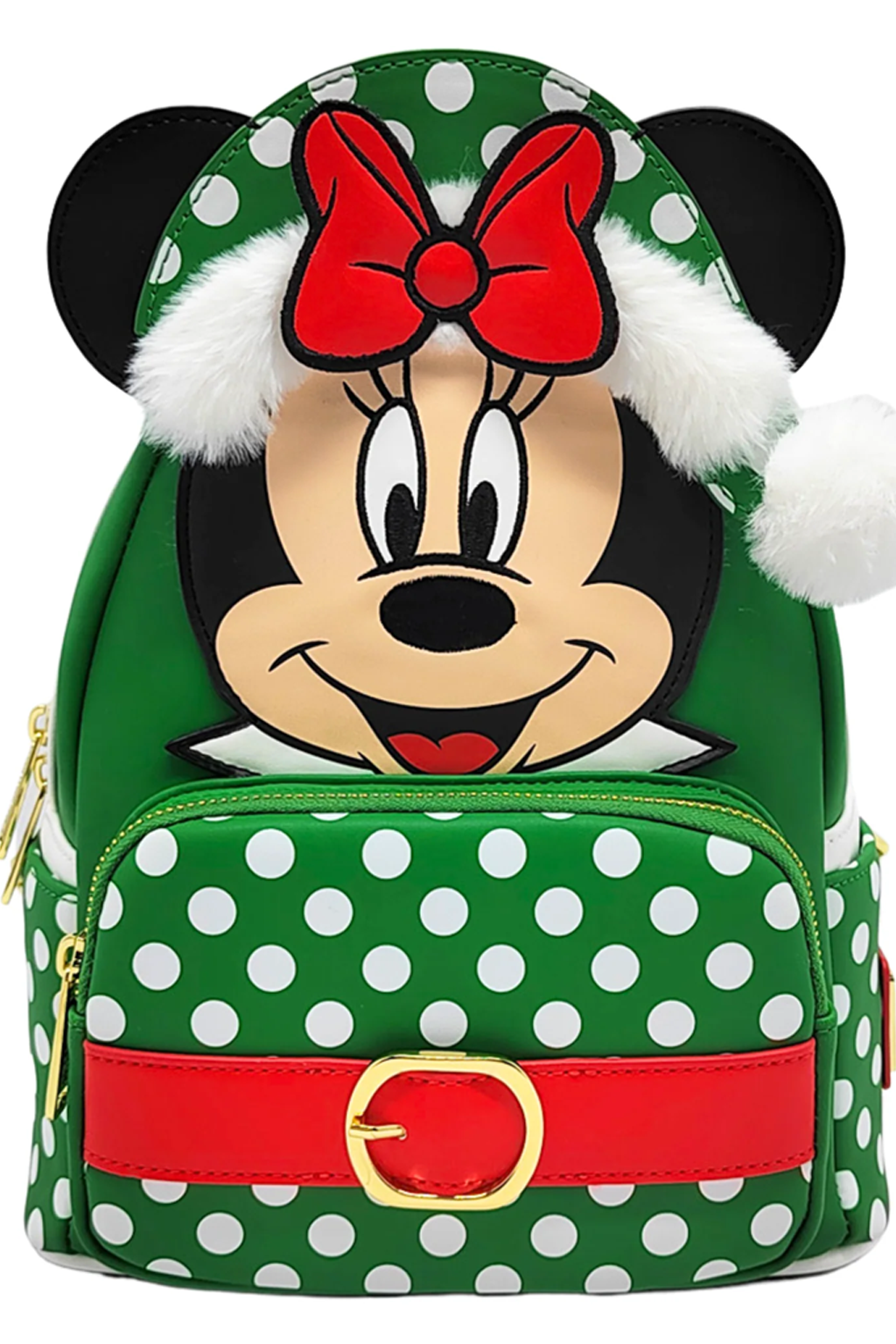 Loungefly Disney Christmas Holiday Polka Dot Elf Minnie Mouse Mini Backpack