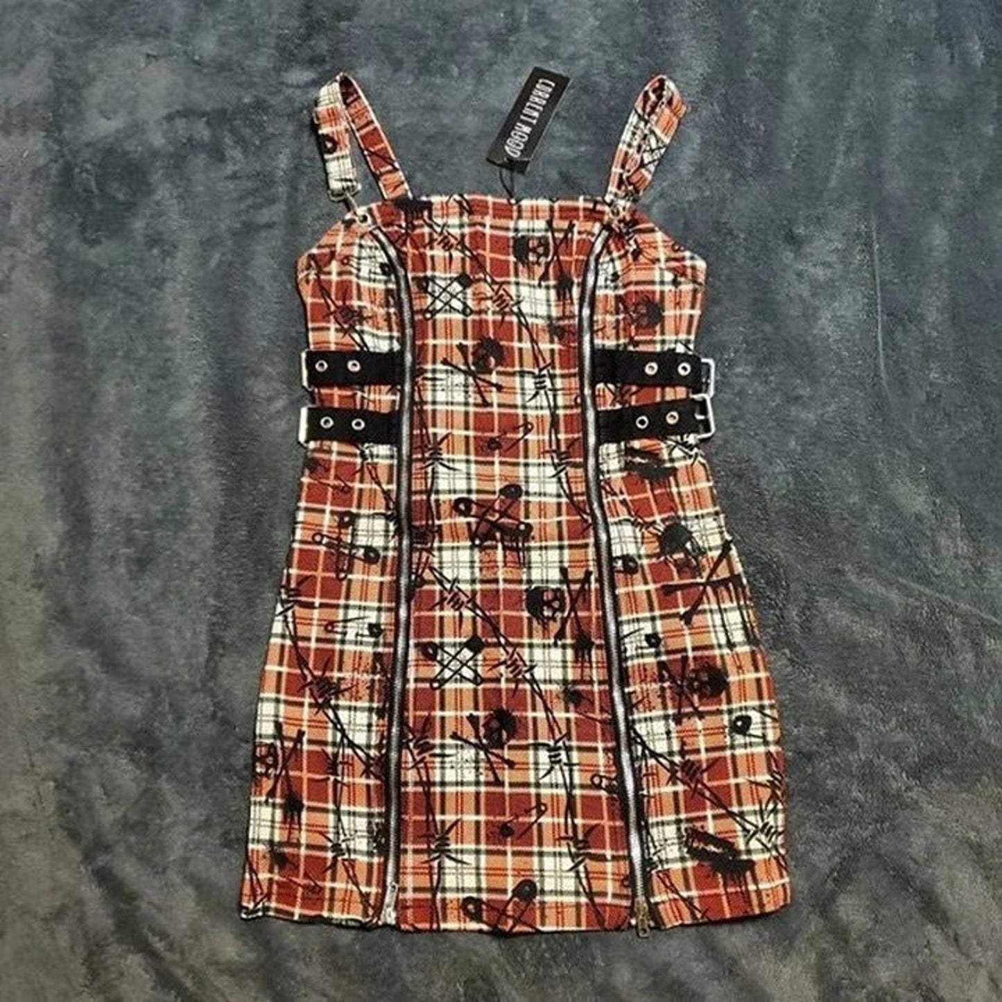 Current Mood Emo Punk Rock Plaid Mini Dress