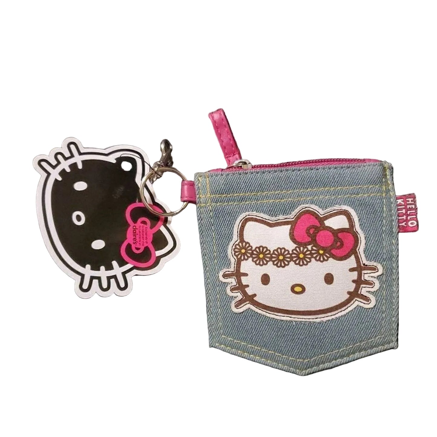 Loungefly Sanrio OG HEART LOGO TAG Hello Kitty Denim Pocket Coin Purse