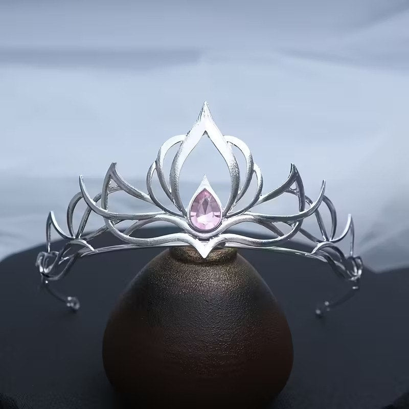 Elegant Queen Elf Silver & Pink Cosplay Costume Tiara Crown