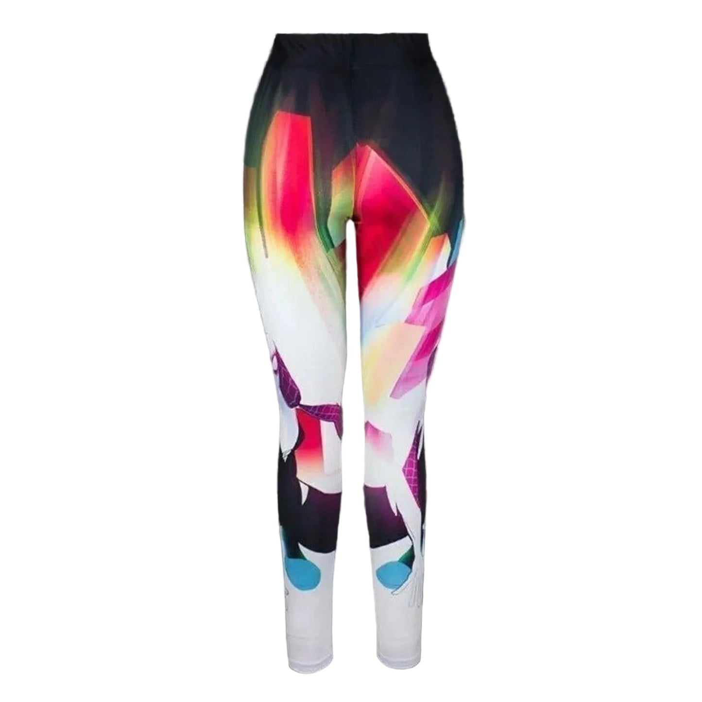 Marvel Spiderman SpiderGwen, Gwen Stacy Rainbow Geometric Spiderwoman Leggings