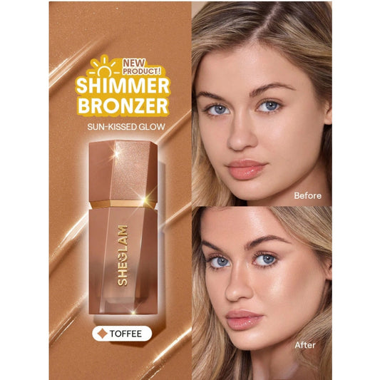 SHEGLAM Liquid Shimmer Bronzer – Toffee | Radiant Glow for Fair to Light Skin