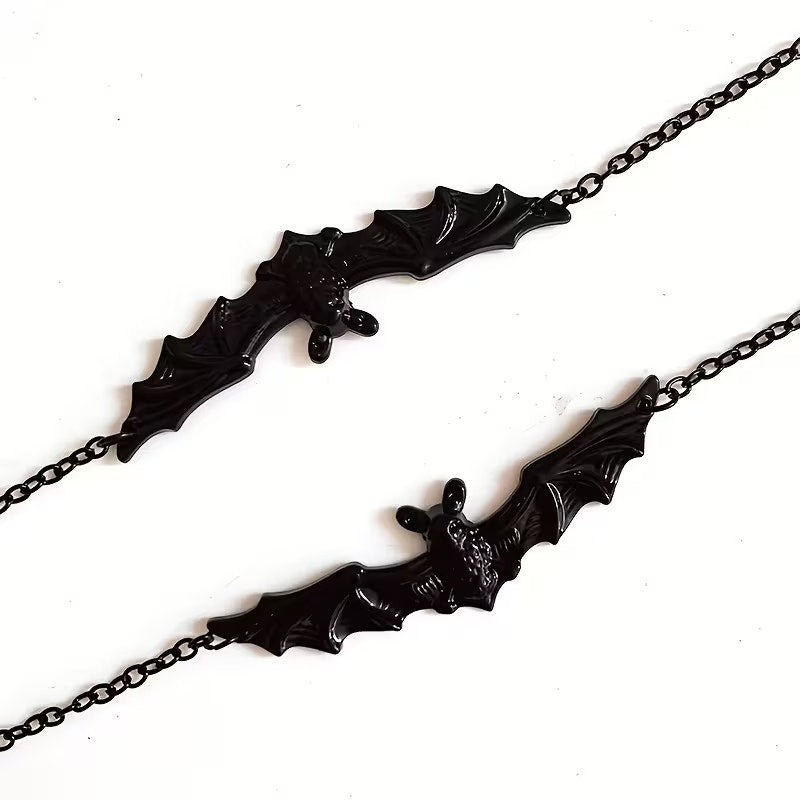 Gothic Bat Eyeglass Chain Black Glasses Holder Necklace Halloween Sunglasses