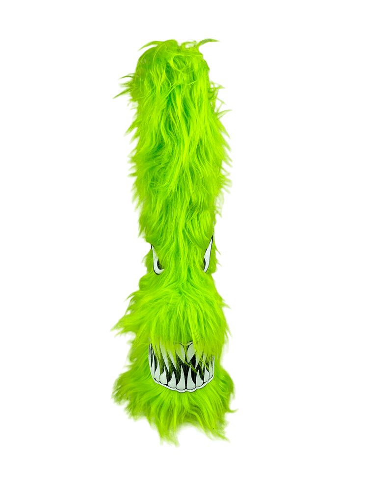 YRU Spooky Emo Punk Fuzzy Monster Boogie Shoes - Green