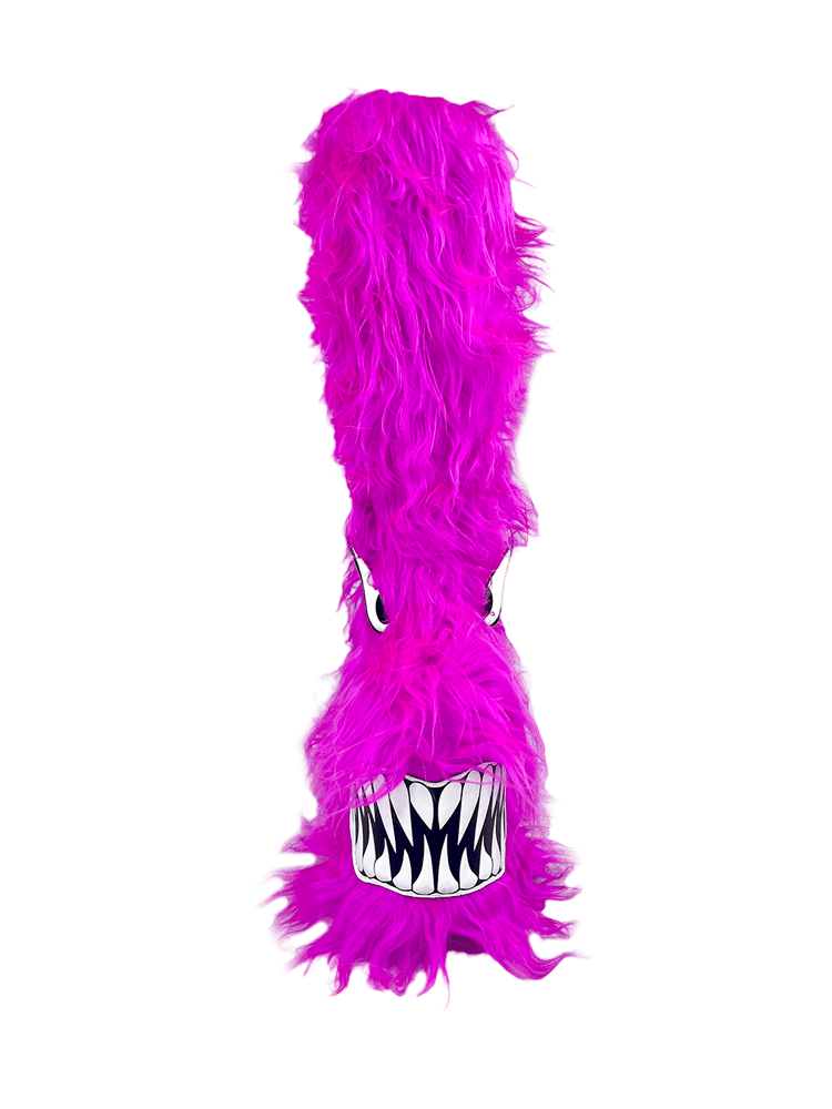 YRU Spooky Emo Punk Fuzzy Monster Boogie Shoes - Hot Pink