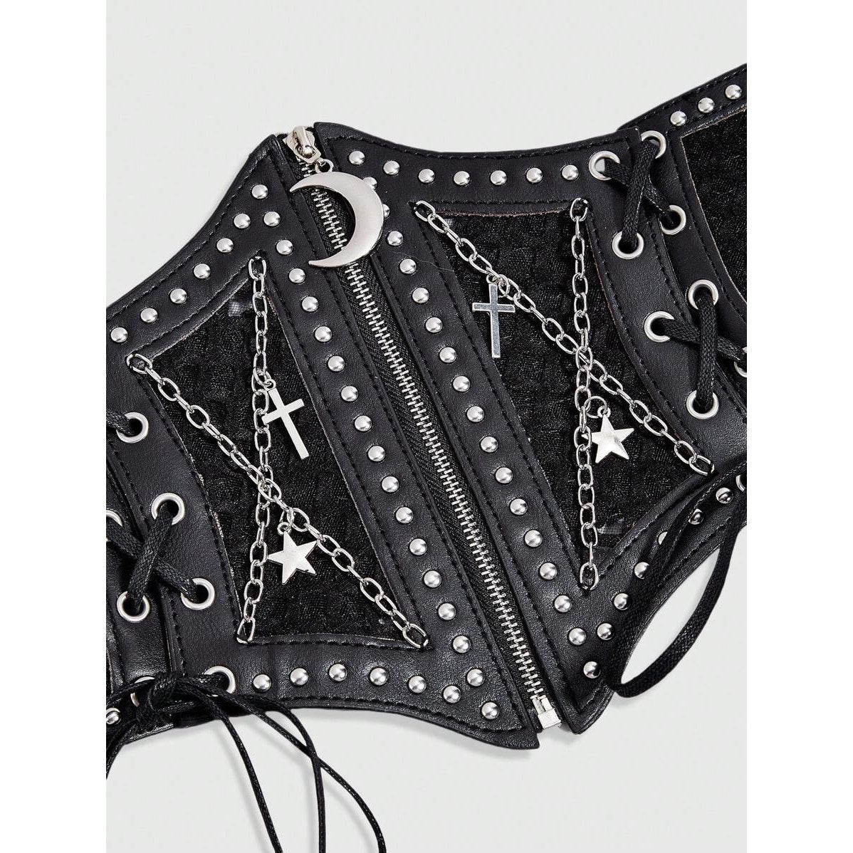 Goth Gothic Emo Punk Corset Waist Cincher Style Charm Lace Up Belt