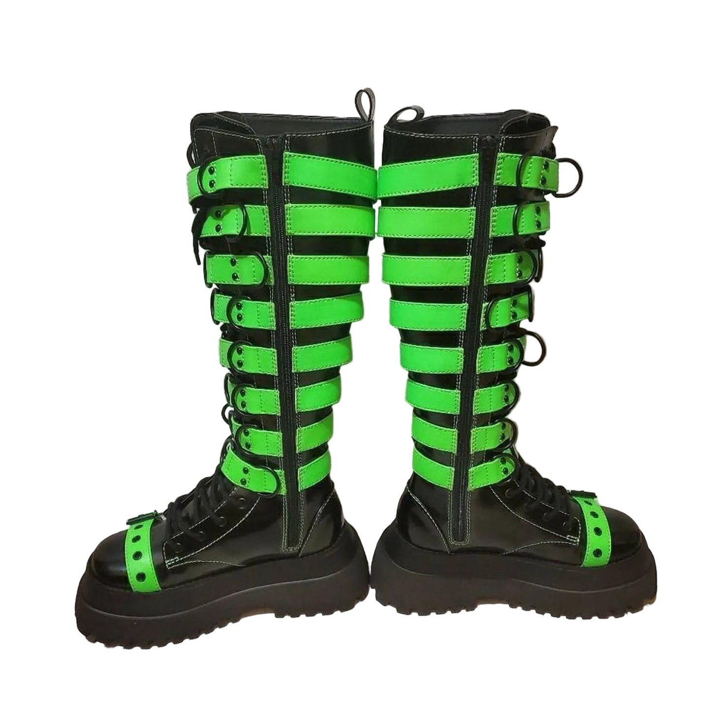 Current Mood Goth Emo Rave Knee High Platform Combat Boots