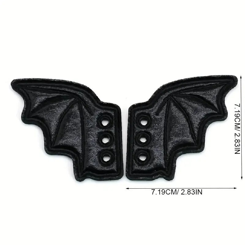 Pair of Bat Wing Shoe Boot Decoration Attachments