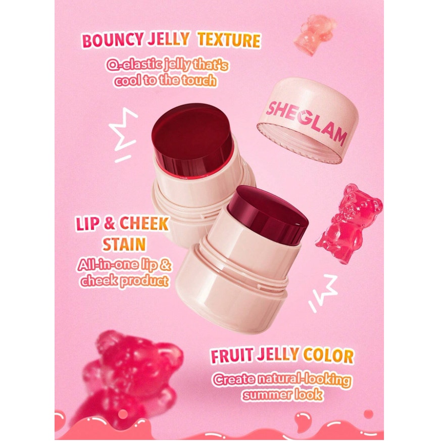 SHEGLAM Jelly Wow Blush Stick – Cheerio Shade Lip & Cheek Tint All-in-One Makeup